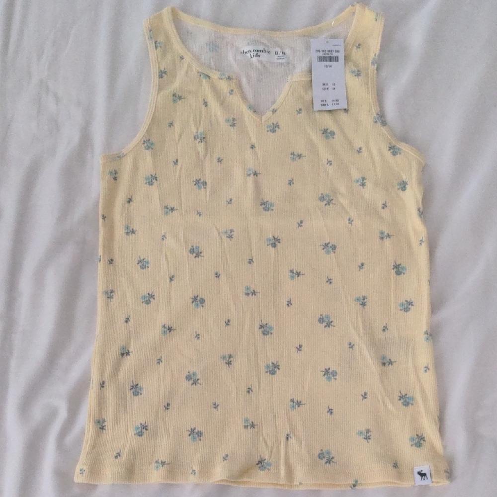 Abercrombie & Fitch Yellow Floral Tank Top